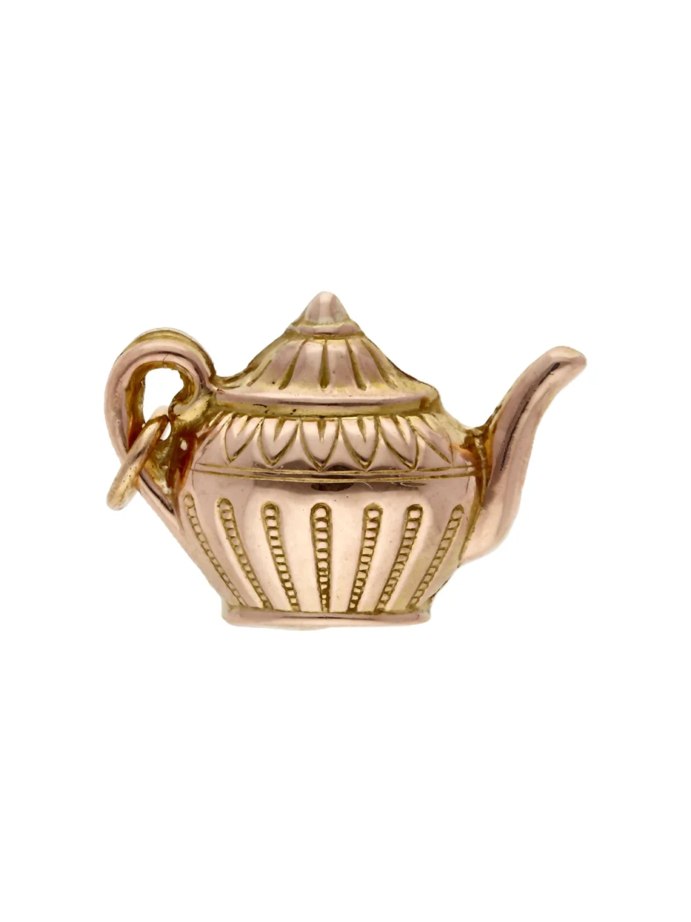 William May Vintage 1973 9ct Yellow Gold Hollow Teapot Charm, view 2