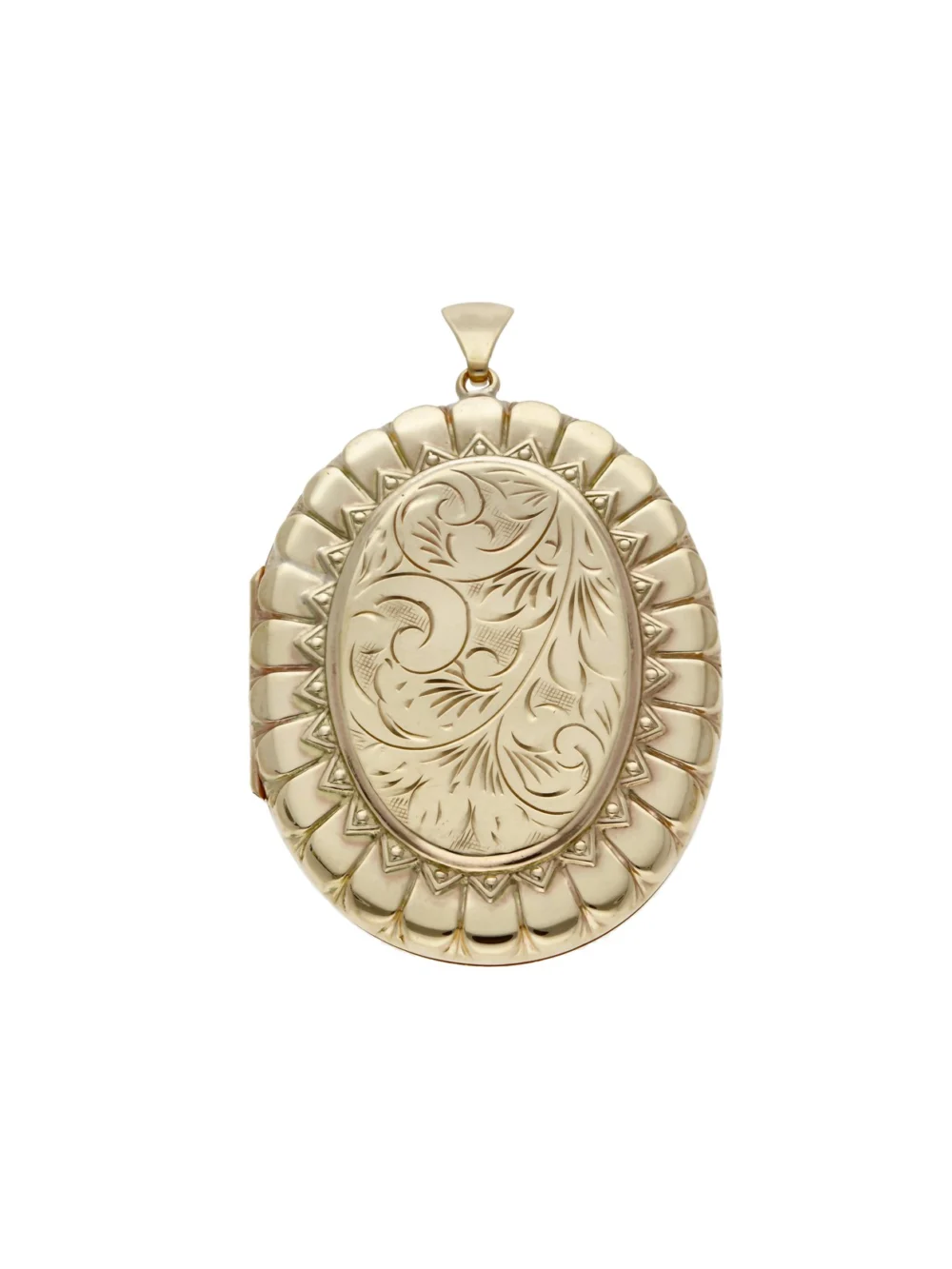 William May Vintage 1974 9ct Gold Large Oval Locket Pendant, view 2