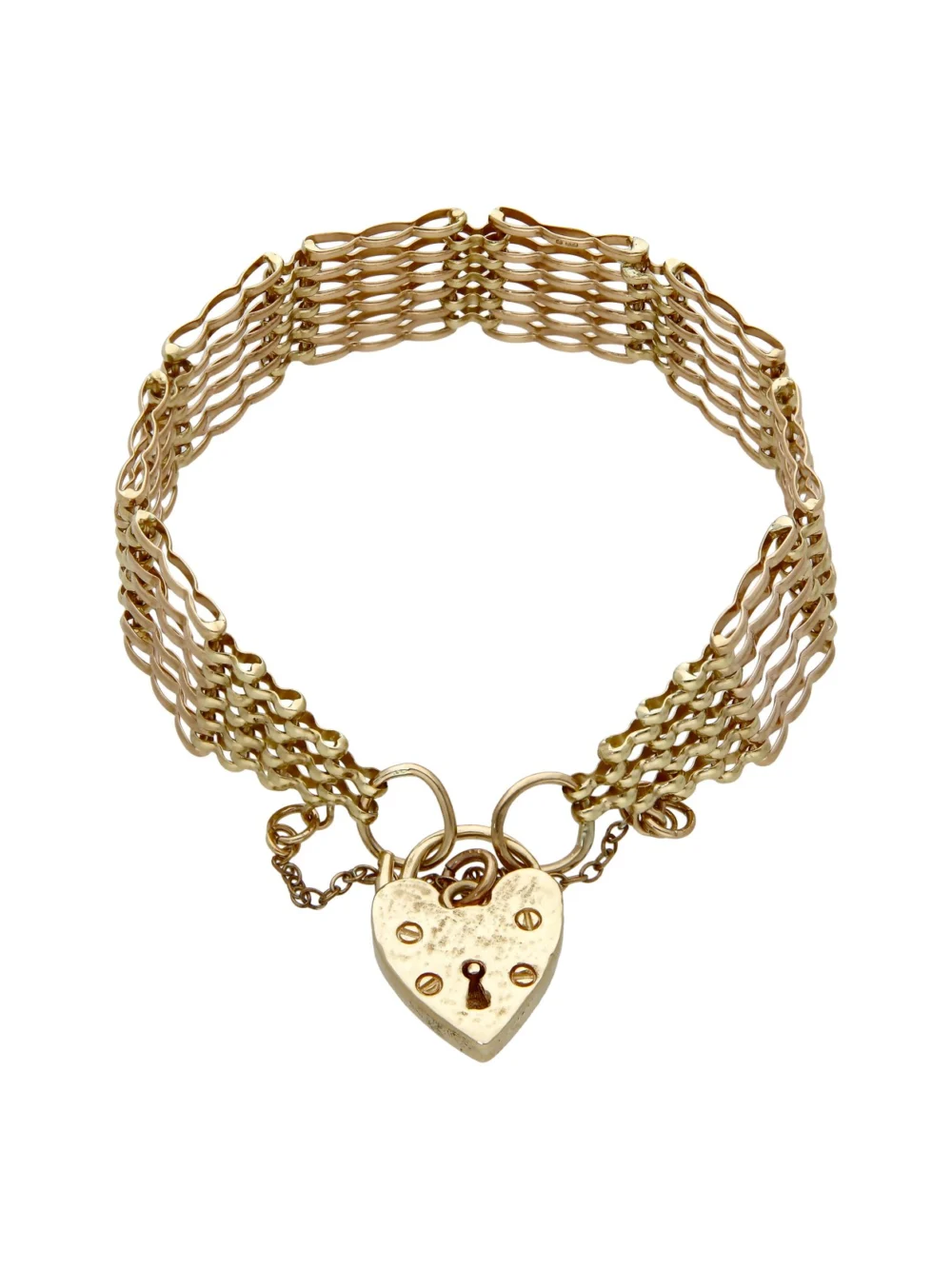 William May Vintage 1975 9ct Yellow Gold 6 Bar Gate Bracelet, view 2