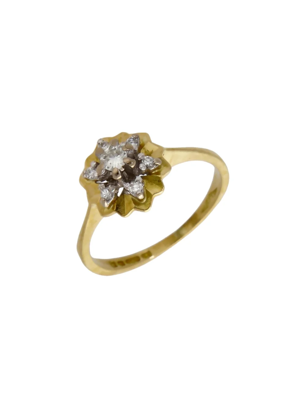 William May Vintage 1976 18ct Gold Diamond Cluster Ring, view 2
