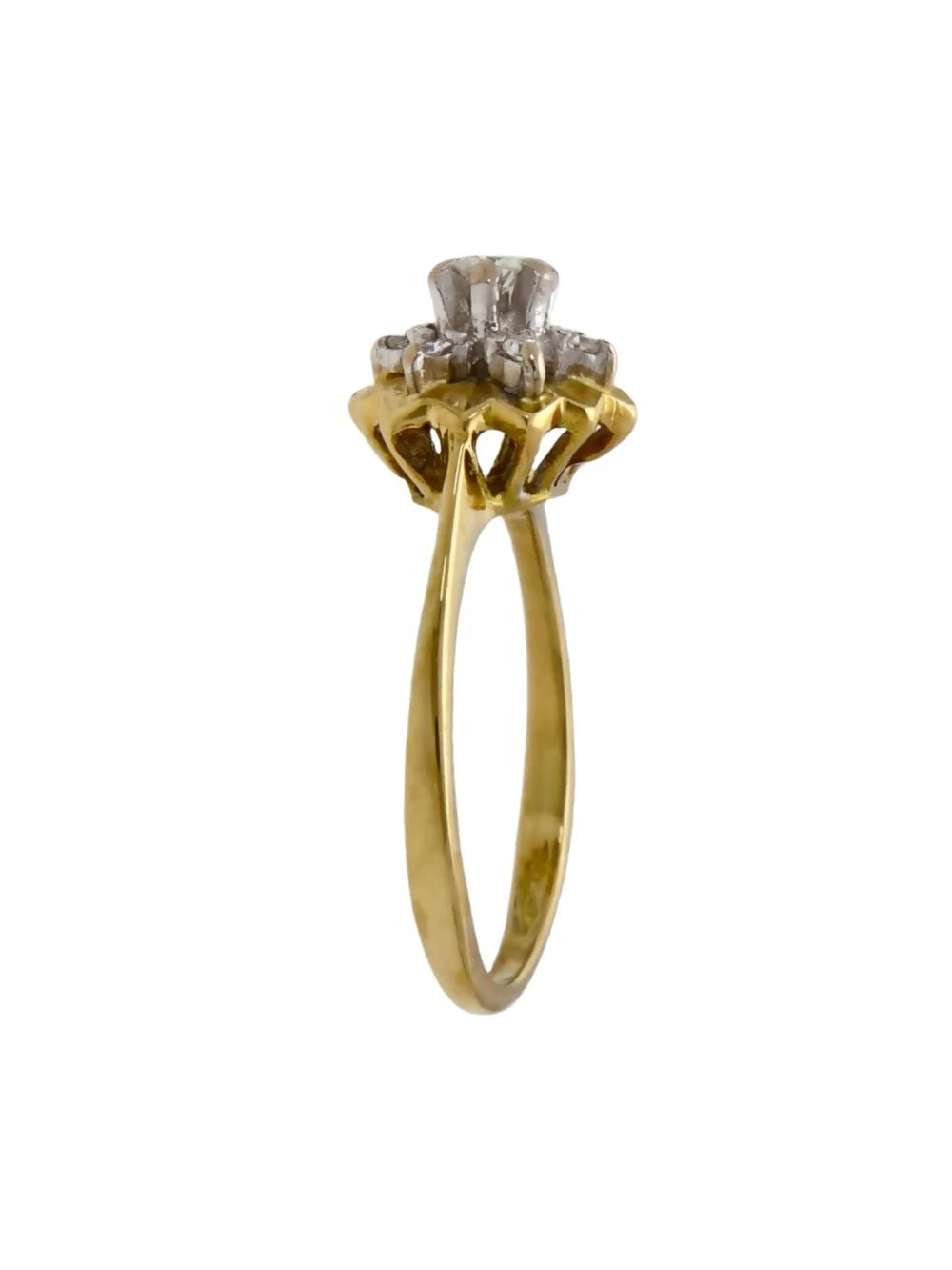 William May Vintage 1976 18ct Gold Diamond Cluster Ring, view 3