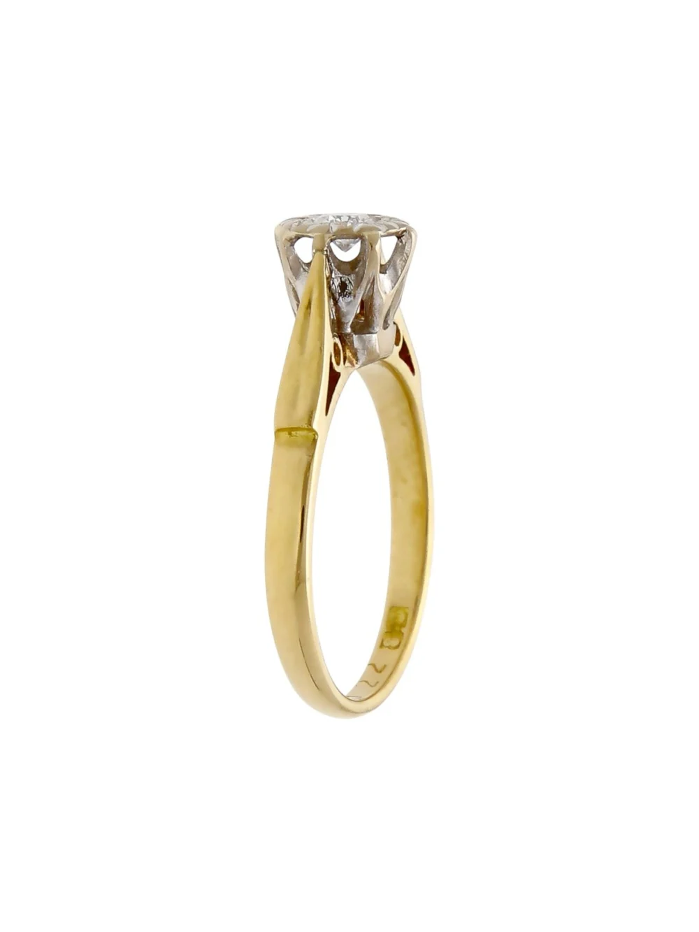 William May Vintage 1976 18ct Gold Diamond Solitaire Ring, view 3
