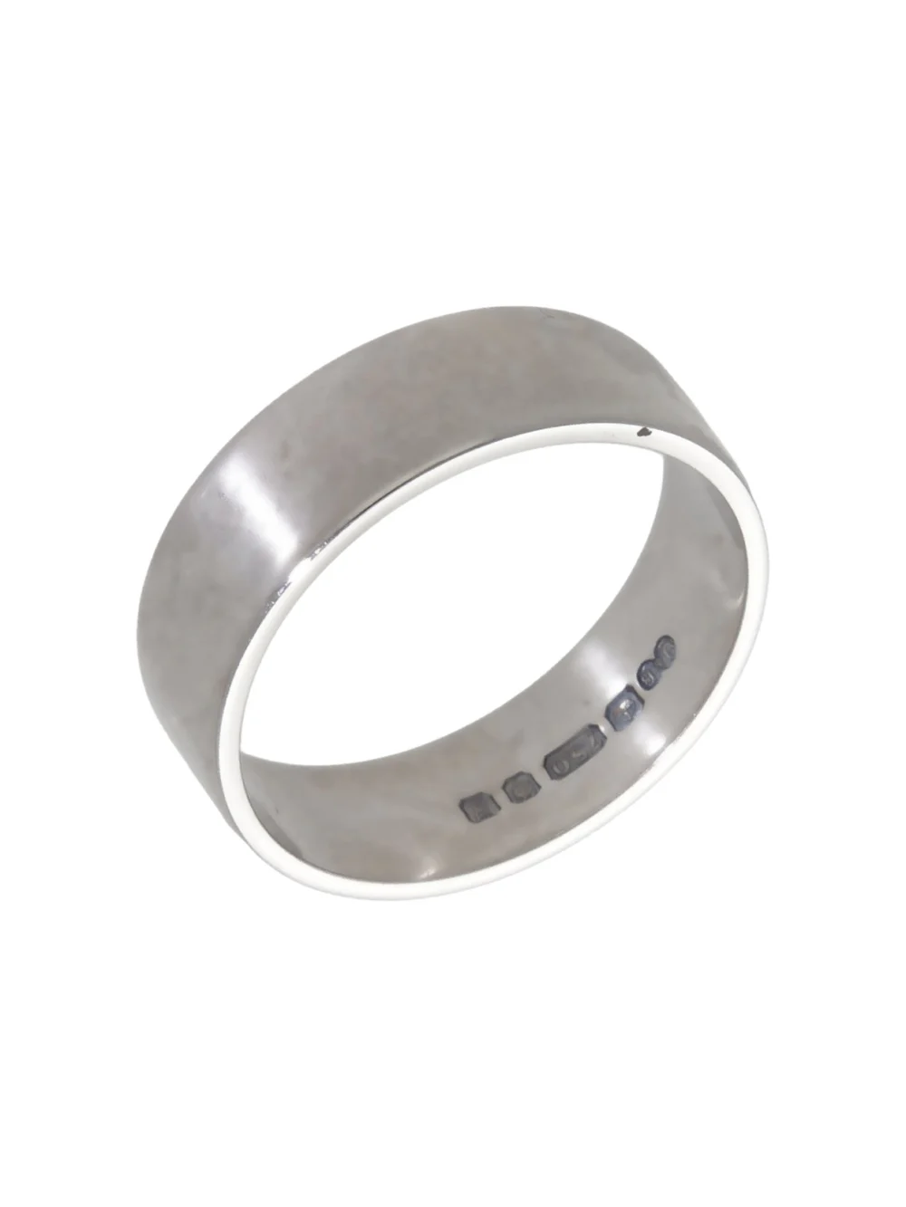 William May Vintage 1976 18ct White Gold 6mm Wedding Ring, view 2