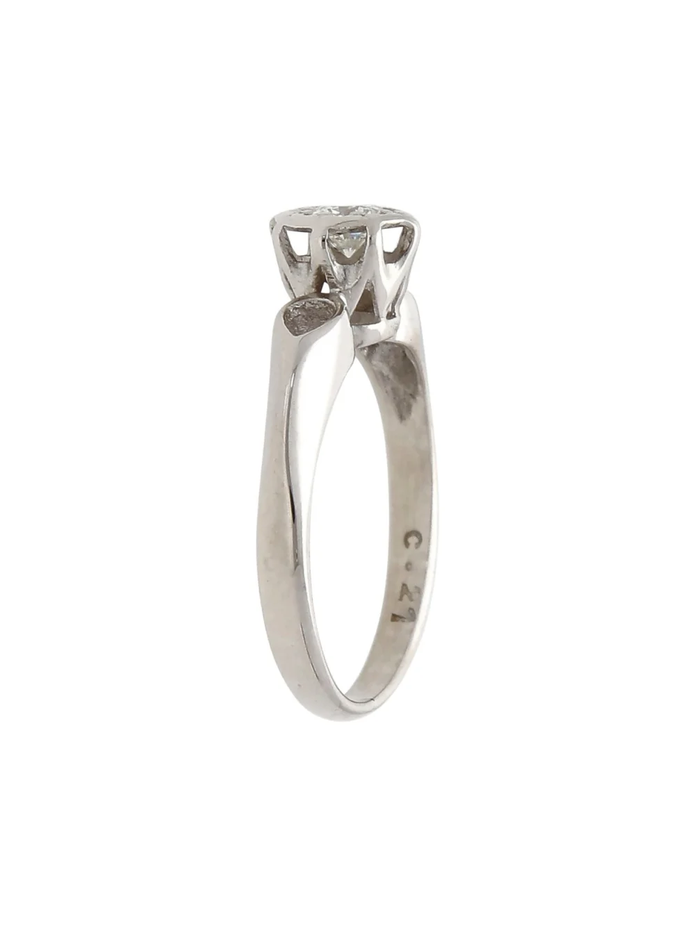 William May Vintage 1976 18ct White Gold Diamond Solitaire Ring, view 3