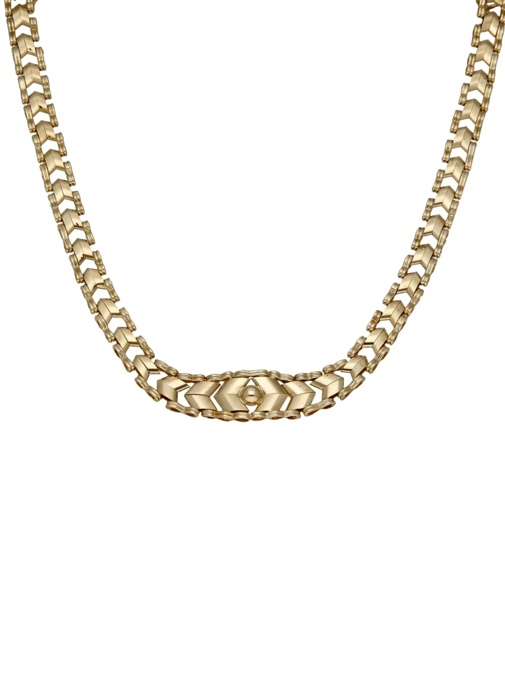 William May Vintage 1976 9ct Gold 14.5" Fancy Collarette Necklet, view 2