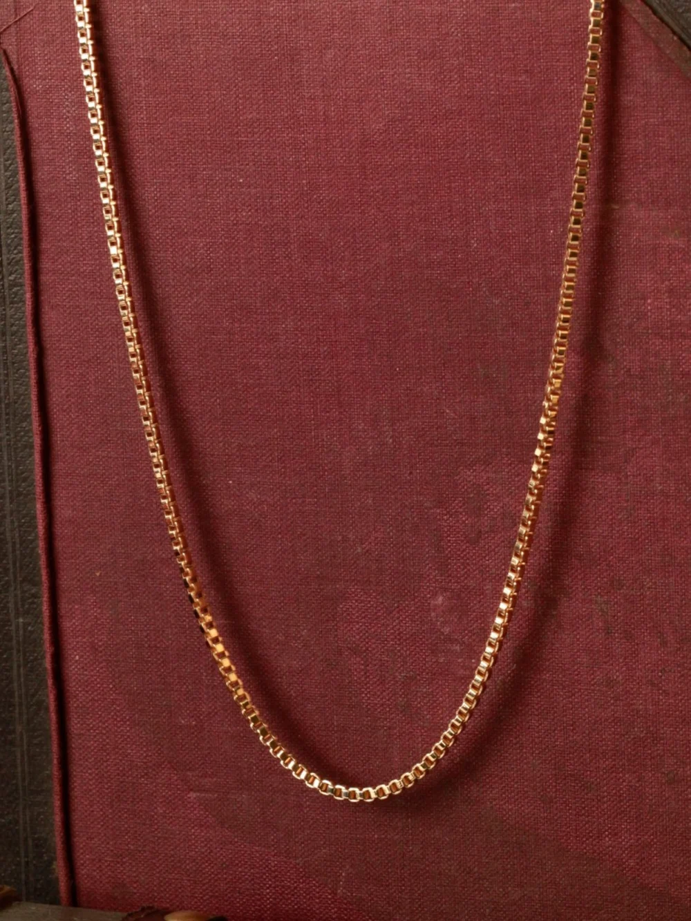 William May Vintage 1976 9ct Gold 38" Box Link Chain Necklace