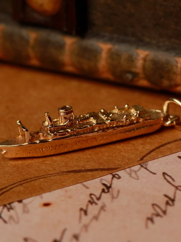 William May Vintage 1976 9ct Yellow Gold Ship Charm