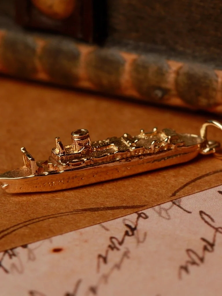 William May Vintage 1976 9ct Yellow Gold Ship Charm