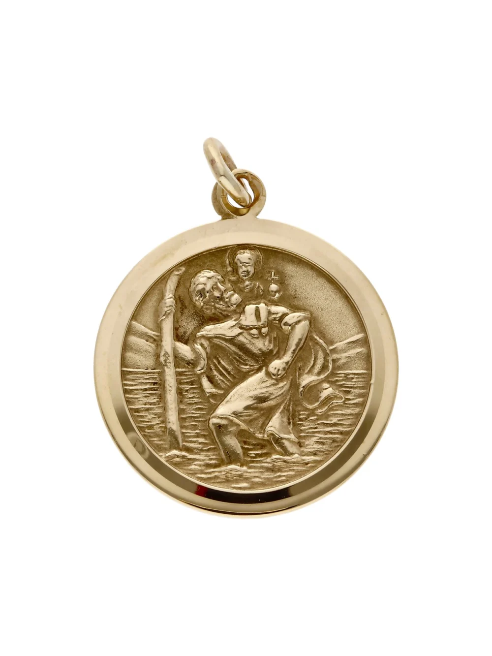 William May Vintage 1976 9ct Yellow Gold St.christopher Pendant, view 2