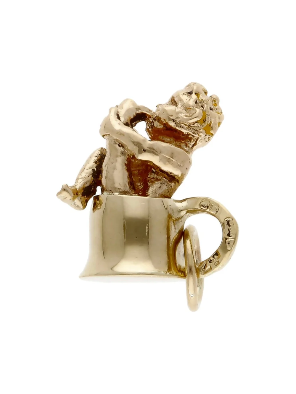 William May Vintage 1977 9ct Baby in Cup Charm, view 2