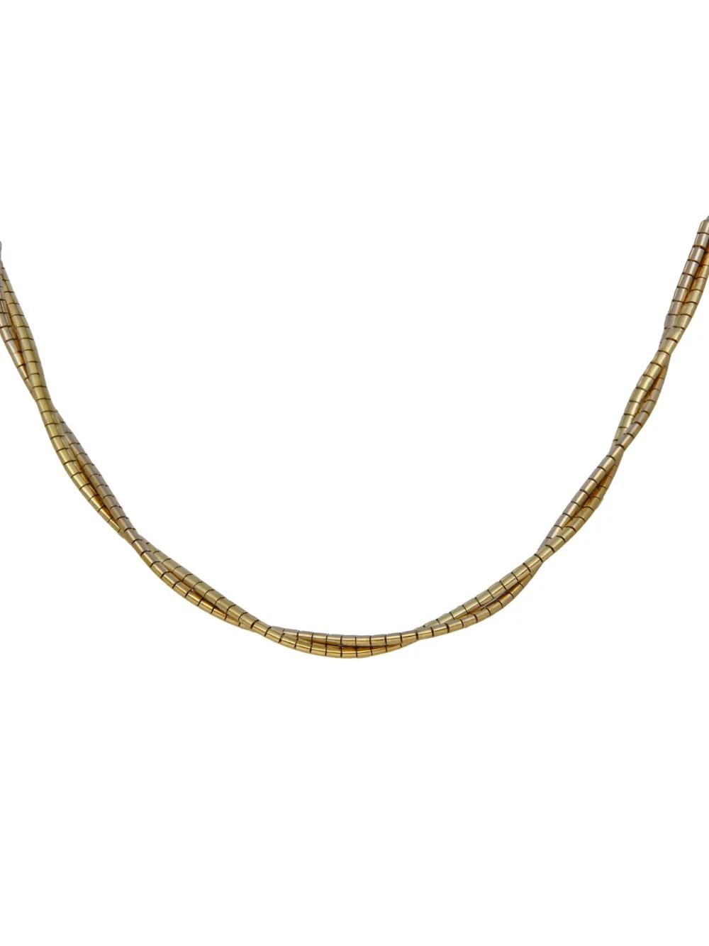 William May Vintage 1977 9ct Gold 16" Twist Herringbone Necklet, view 2