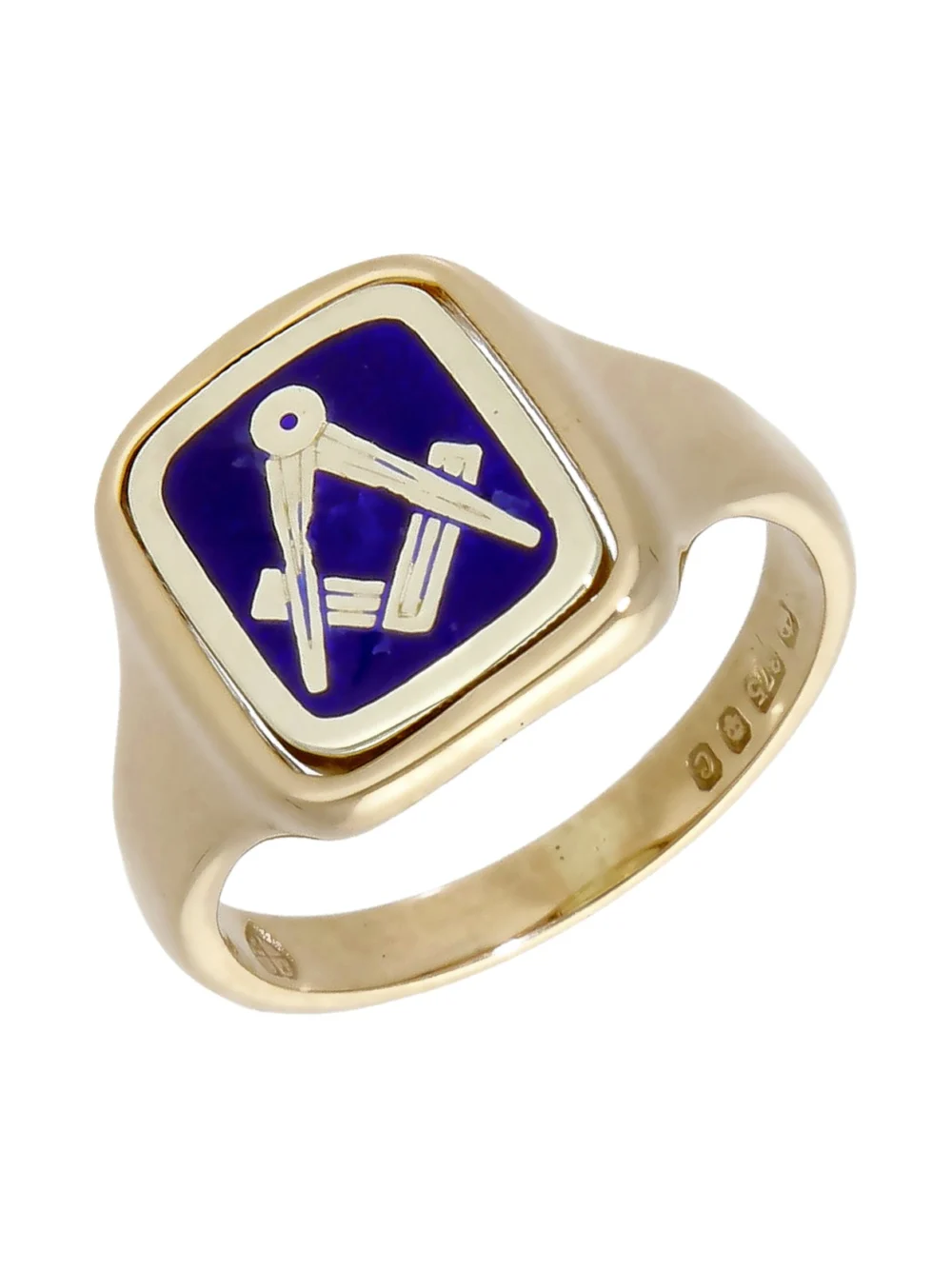 William May Vintage 1977 9ct Gold Masonic Spinner Signet Ring, view 4