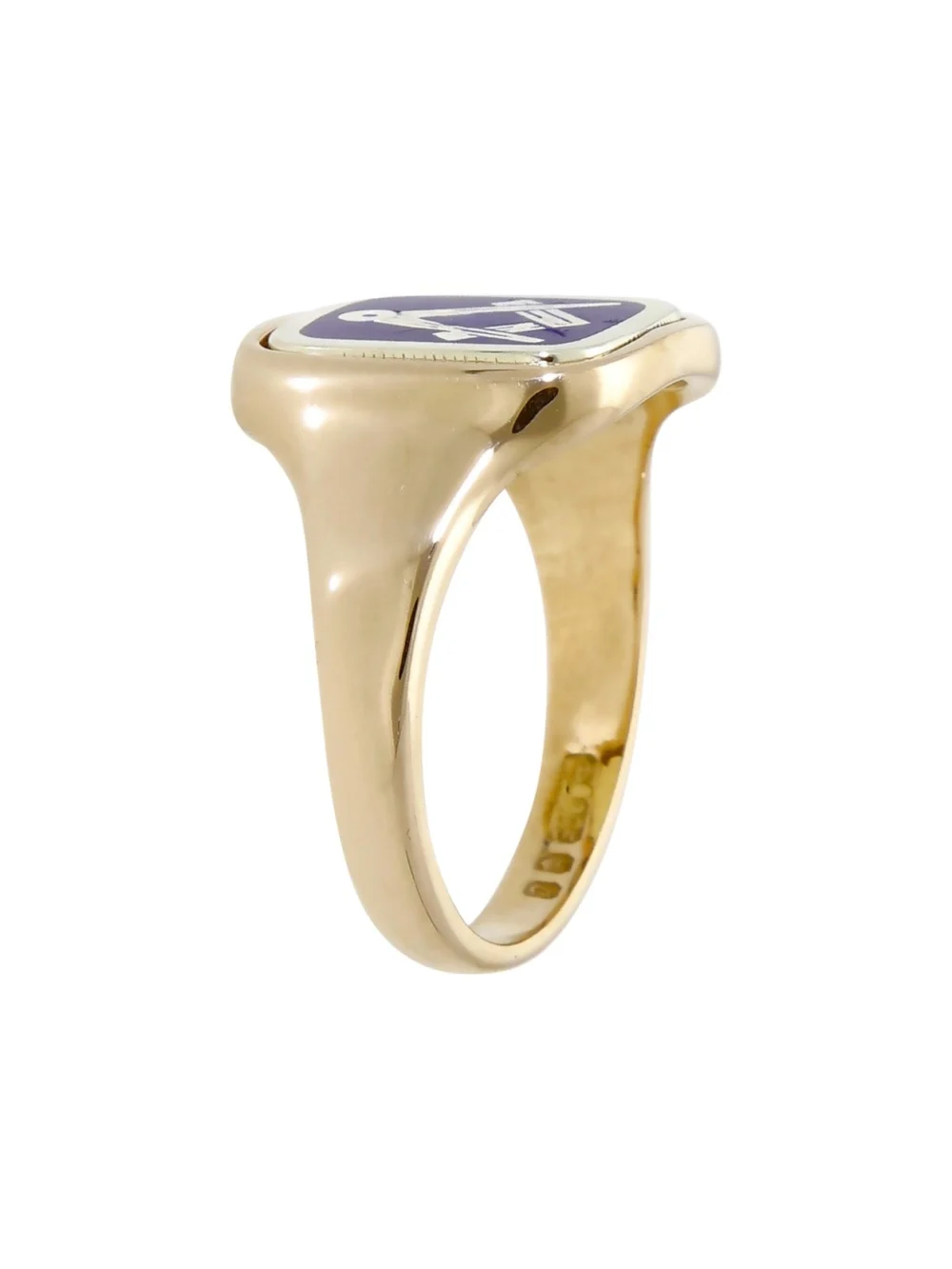 William May Vintage 1977 9ct Gold Masonic Spinner Signet Ring, view 6