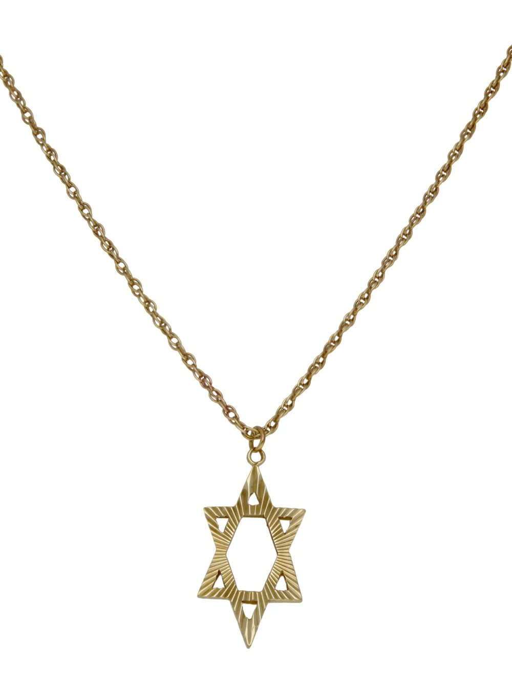 William May Vintage 1977 9ct Gold Star of David Pendant Necklace, view 2