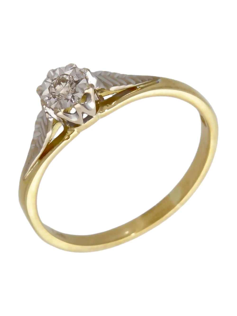 William May Vintage 1978 18ct Gold Diamond Solitaire Ring, view 2