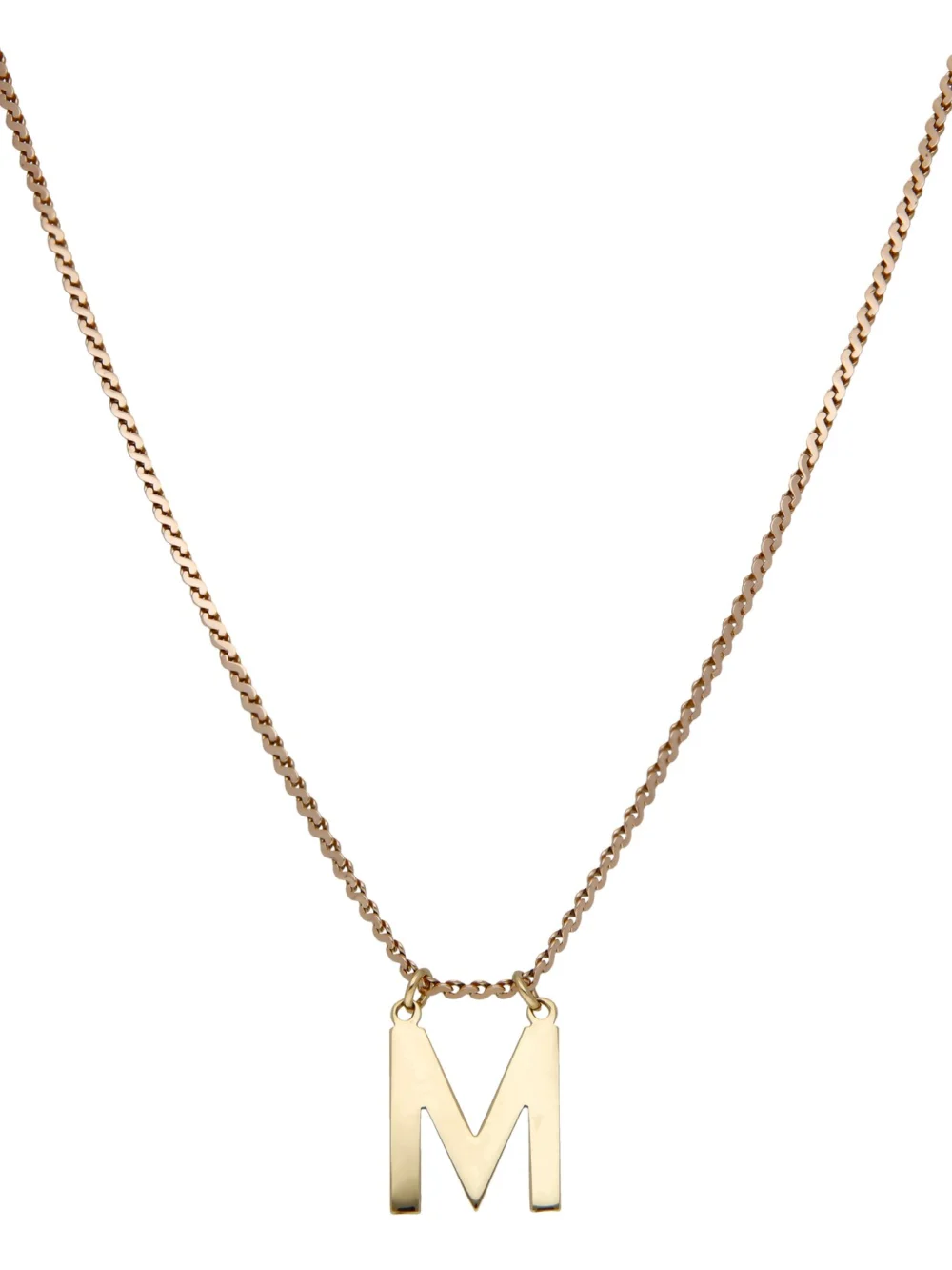 William May Vintage 1978 9ct Gold Initial M Pendant Necklace, view 2