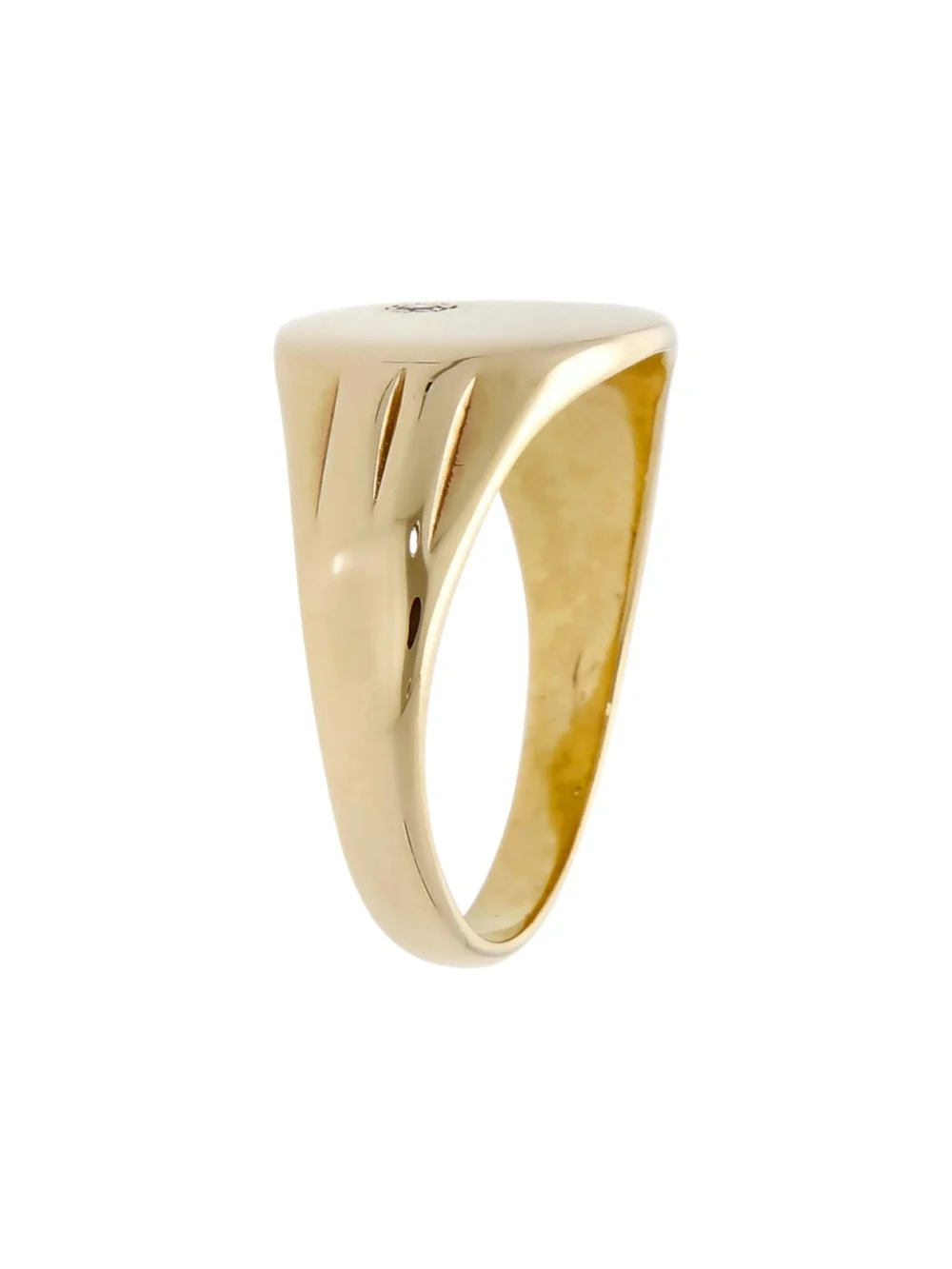 William May Vintage 1978 9ct Yellow Gold Diamond Set Signet Ring, view 3