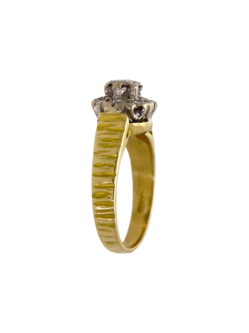 William May Vintage 1979 18ct Yellow Gold Diamond Cluster Ring, view 3
