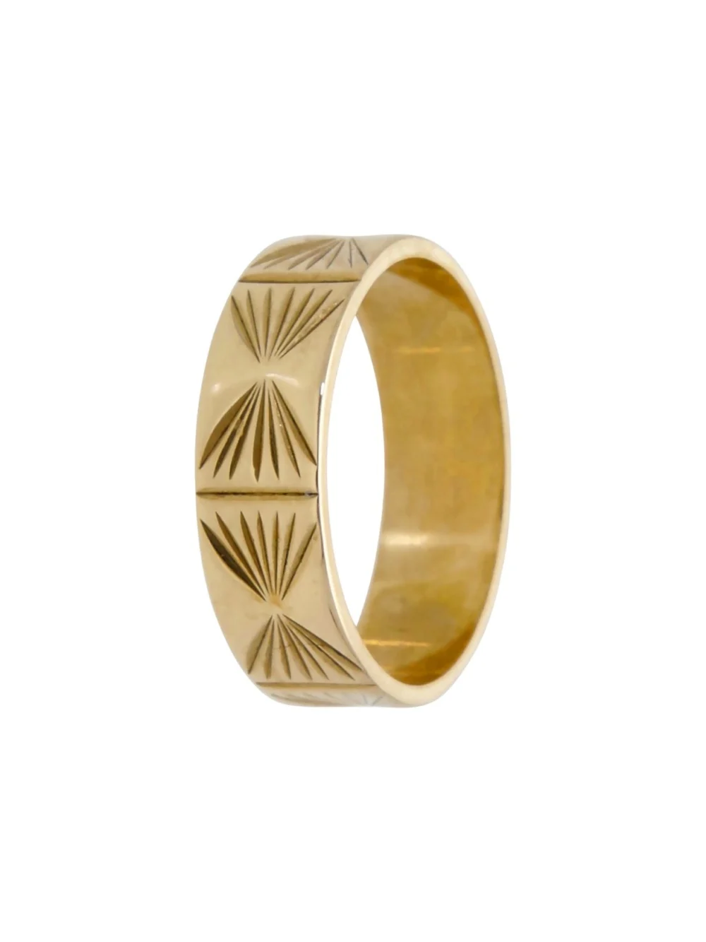 William May Vintage 1979 9ct Gold Engraved 5mm Wedding Ring, view 3