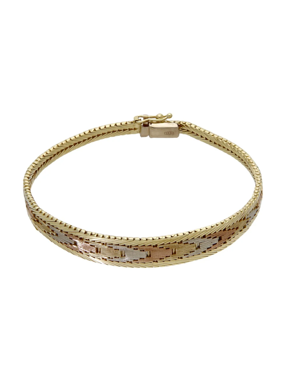 William May Vintage 1979 9ct Yellow Rose & White Gold Bracelet, view 2