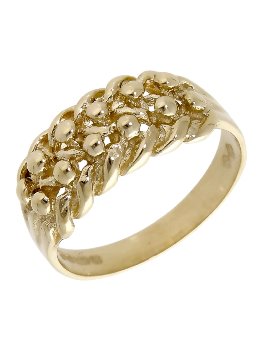 William May Vintage 1982 9ct Yellow Gold 2 Row Keeper Ring, view 2