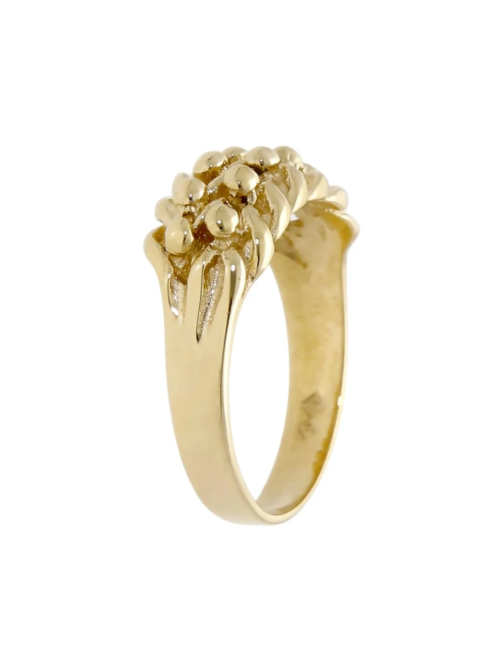 William May Vintage 1982 9ct Yellow Gold 2 Row Keeper Ring, view 3