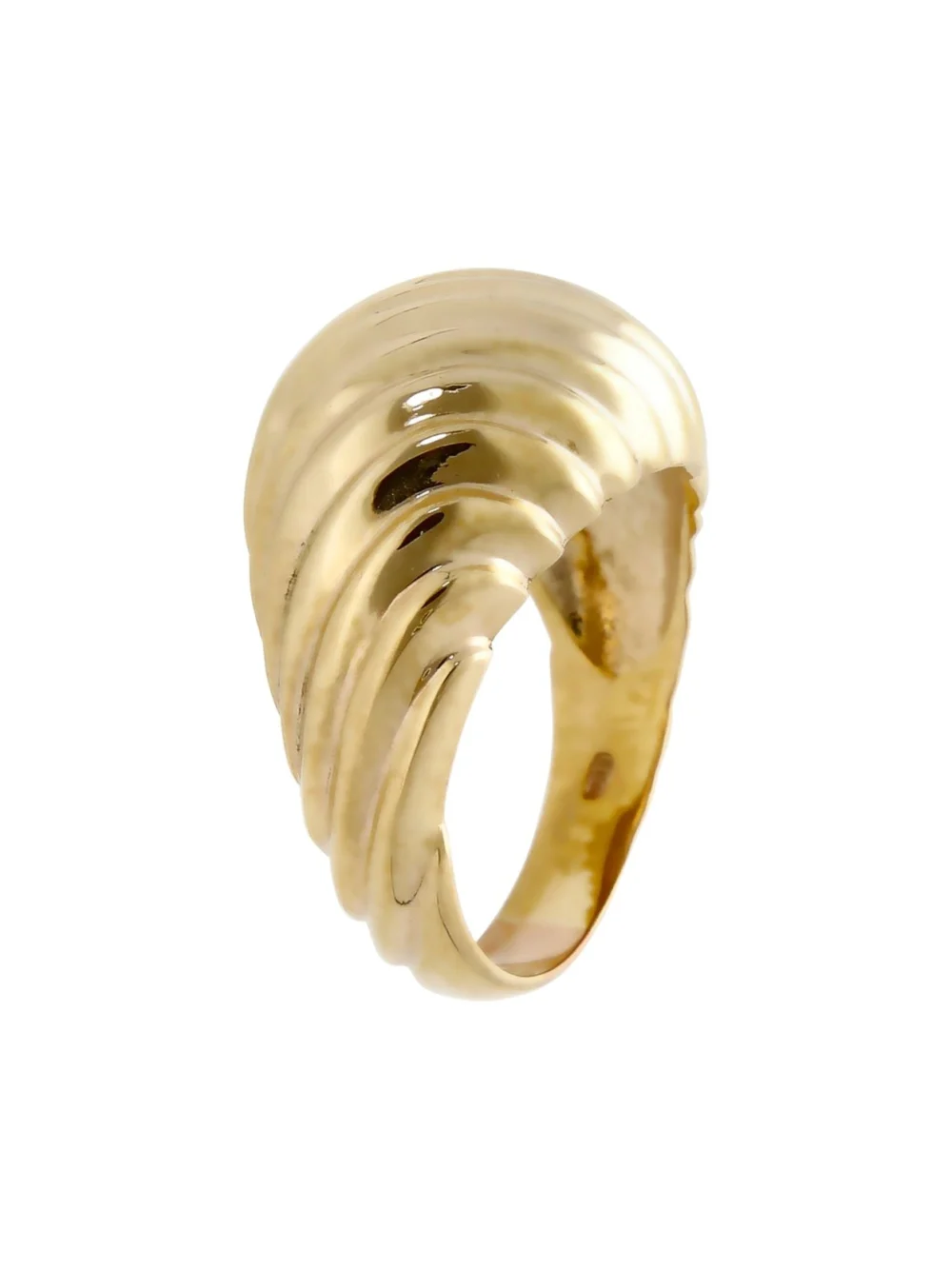 William May Vintage 1983 9ct Yellow Gold Domed Wave Ring, view 3