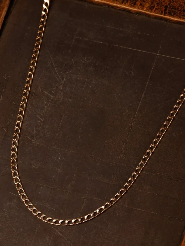 William May Vintage 1987 9ct Gold 20" Square Curb Chain Necklace
