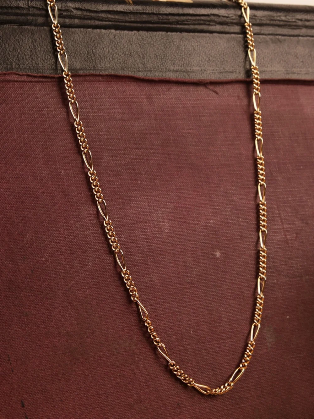 William May Vintage 1987 9ct Gold 24" Figaro Chain Necklace