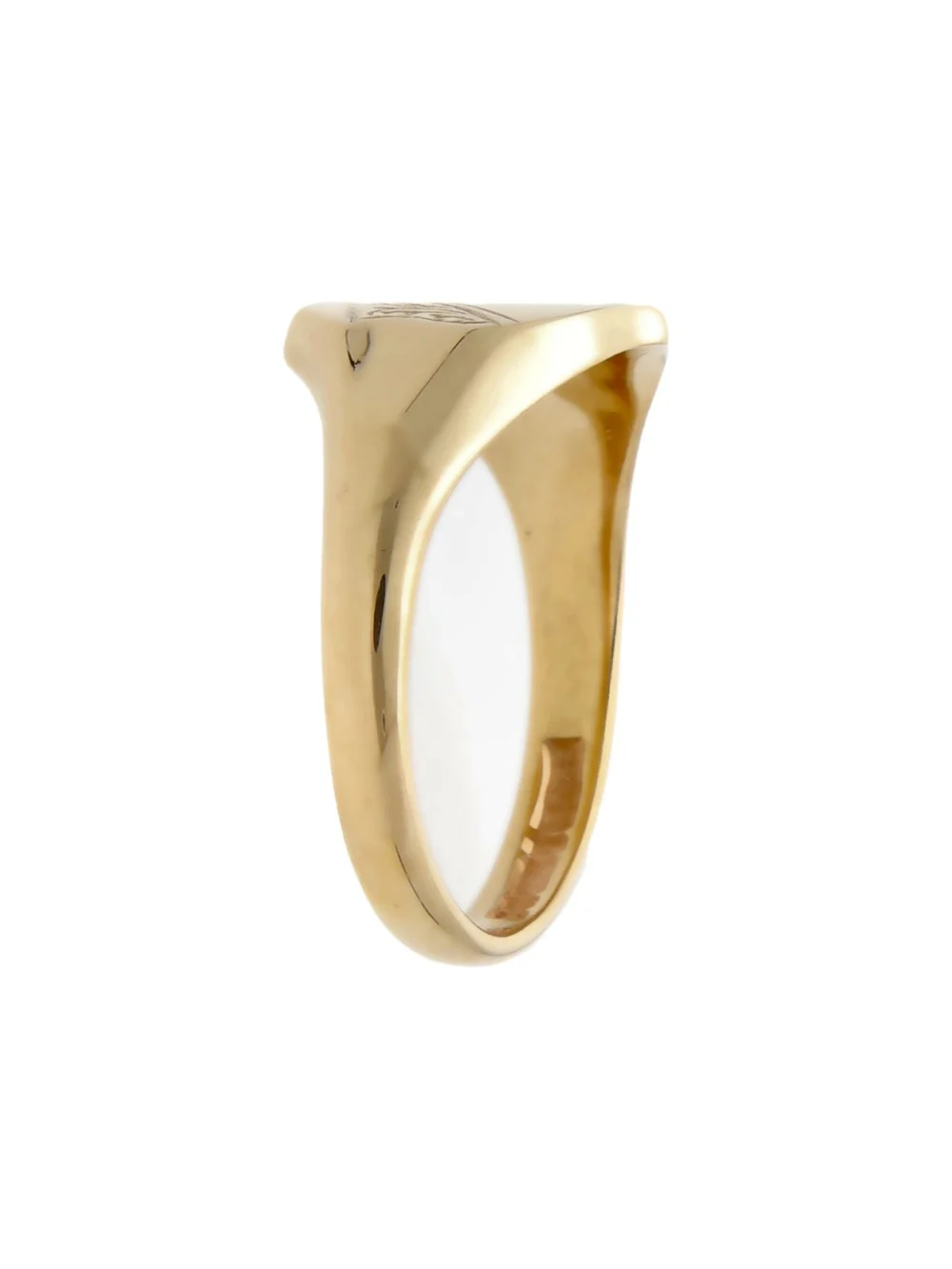 William May Vintage 1987 9ct Yellow Gold Shield Signet Ring, view 3