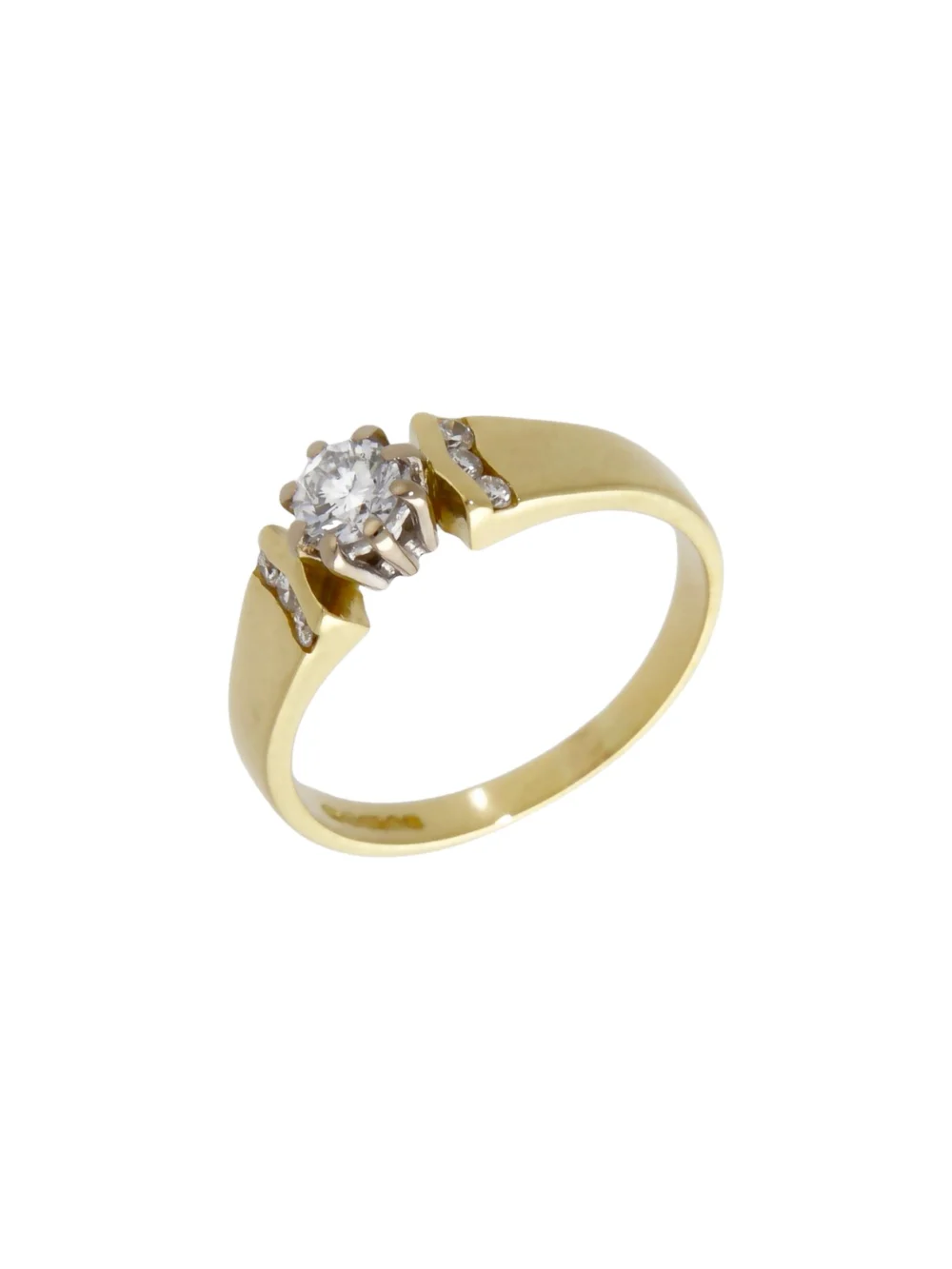 William May Vintage 1989 18ct Gold 0.27ct Diamond Solitaire Ring, view 2