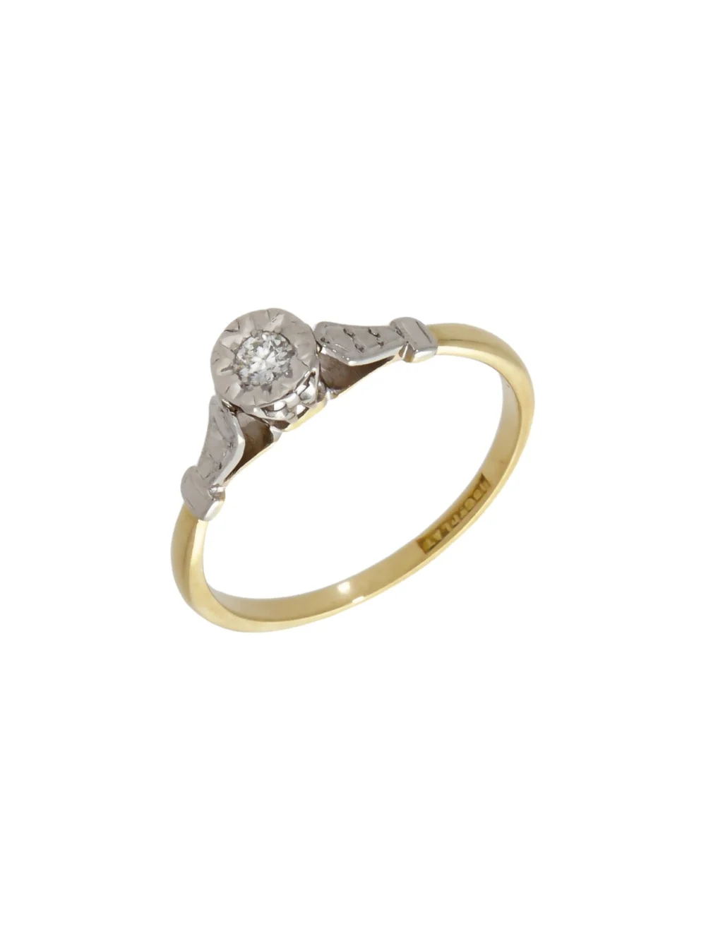 William May Vintage Diamond Solitaire Ring, view 2