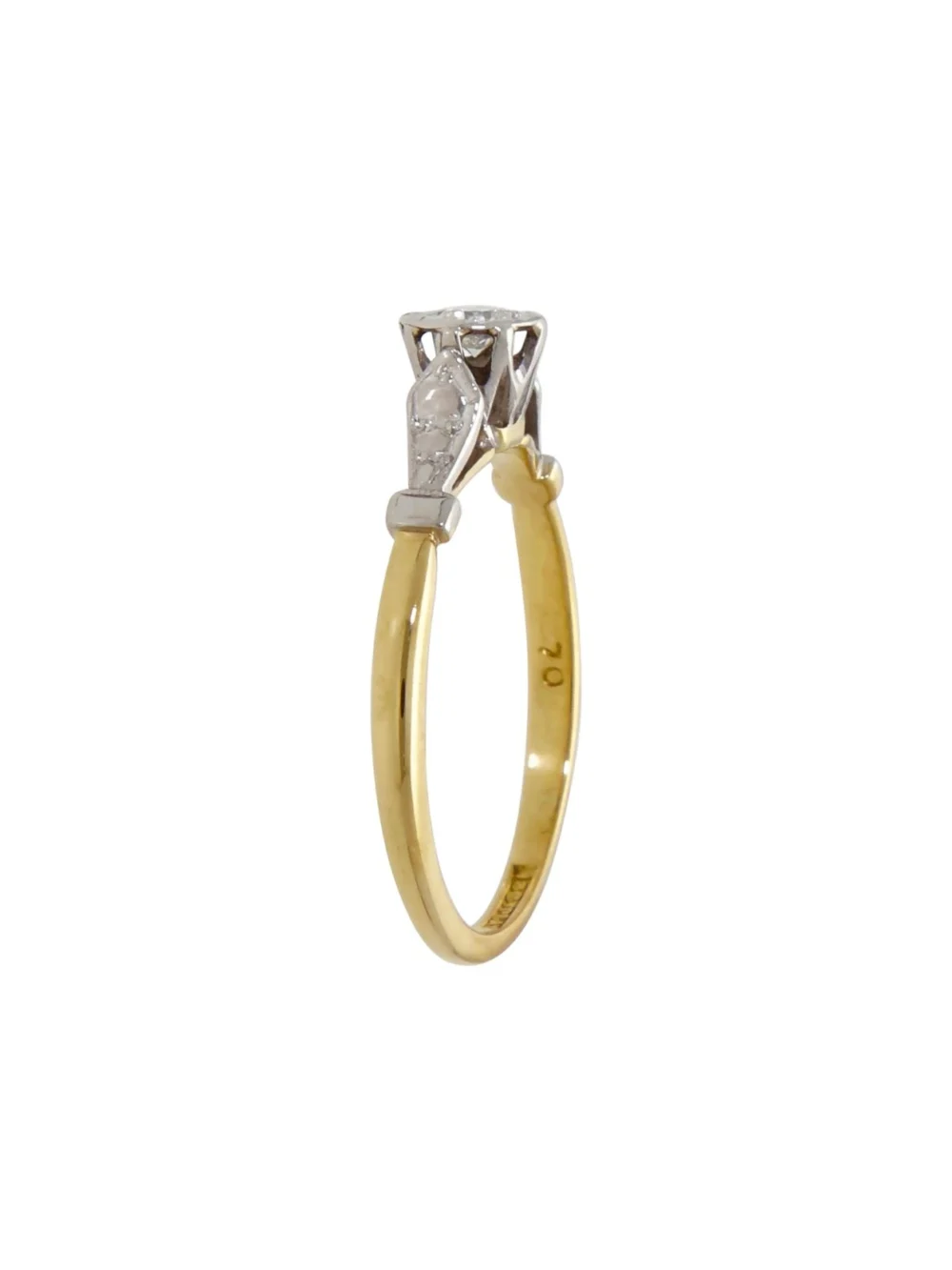 William May Vintage Diamond Solitaire Ring, view 3
