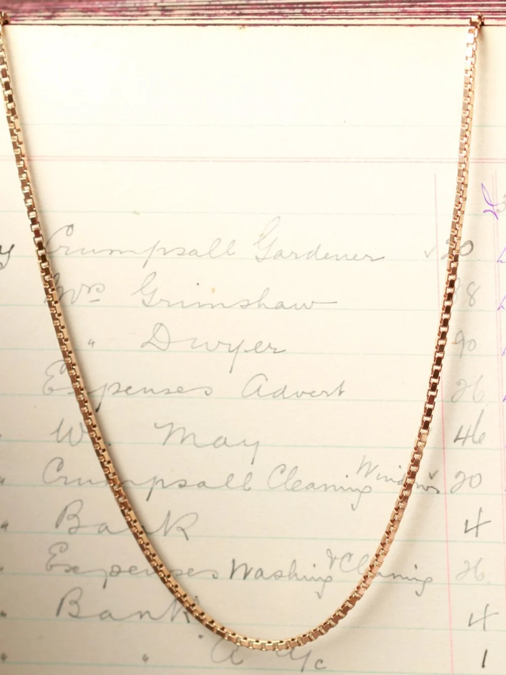 William May Vintage Edinburgh 1989 9ct Box Link Chain Necklace