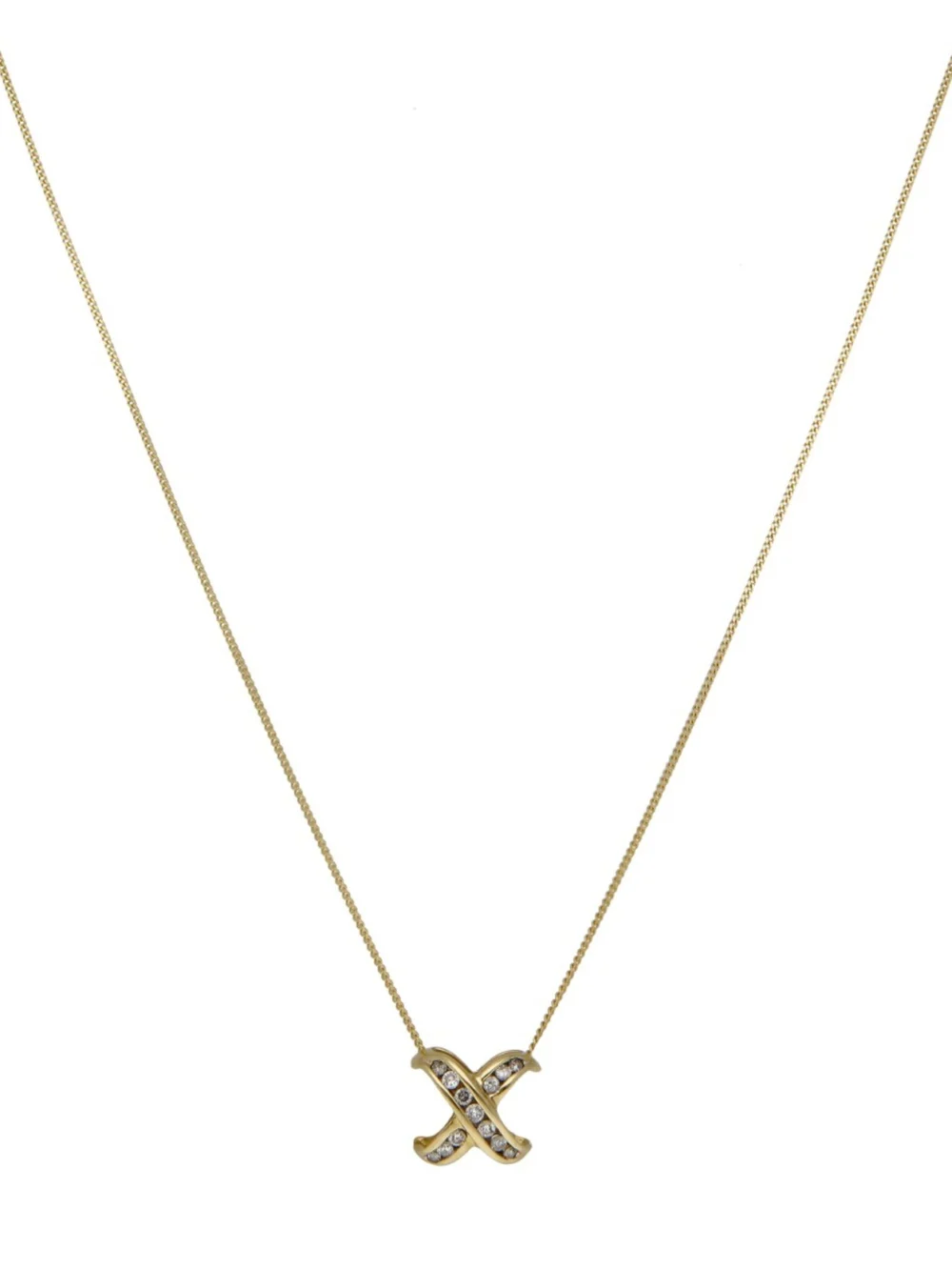 William May Yellow Gold 0.25ct Diamond Set Kiss Pendant Necklace, view 2