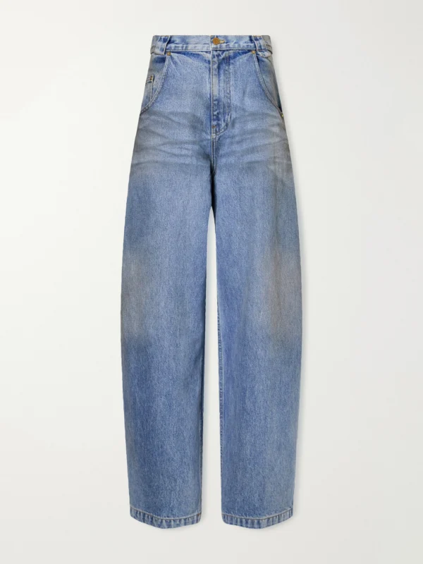 Willy Chavarria Bad Girl Distressed High-rise Barrel-leg Jeans