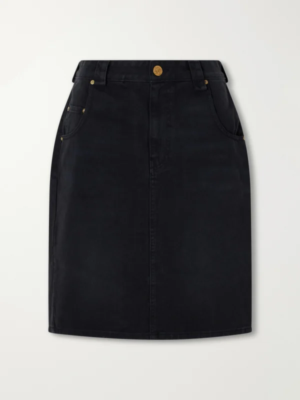 Willy Chavarria Bad Girl Faded Denim Knee-lenght Skirt
