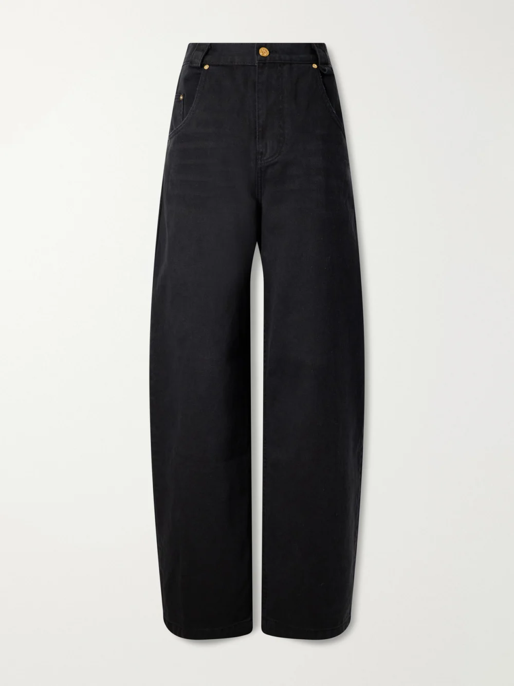 Willy Chavarria Bad Girl Faded Mid-rise Wide-leg Jeans in black