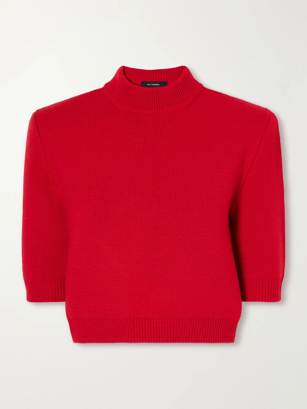 Willy Chavarria Chavela Cropped Wool Sweater in red