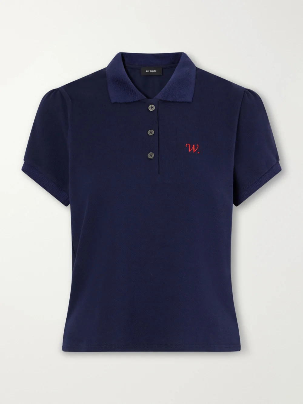 Willy Chavarria Chavela Logo-embroidered Cotton-piqué Polo Shirt in navy