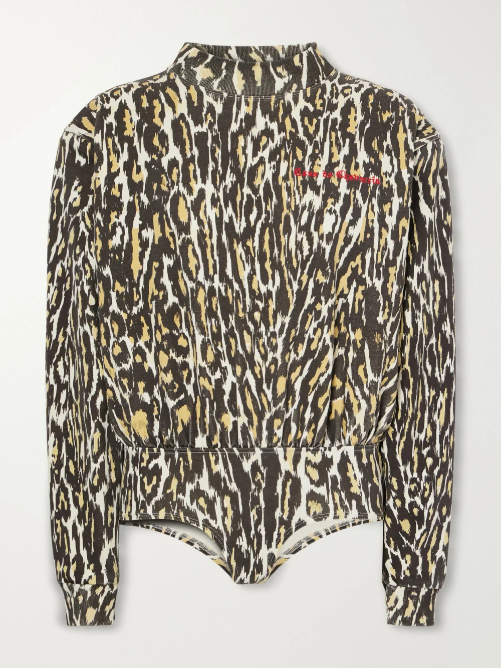 Willy Chavarria Cheetah Logo-embroidered Print Cotton-jersey Bodysuit in leopard print