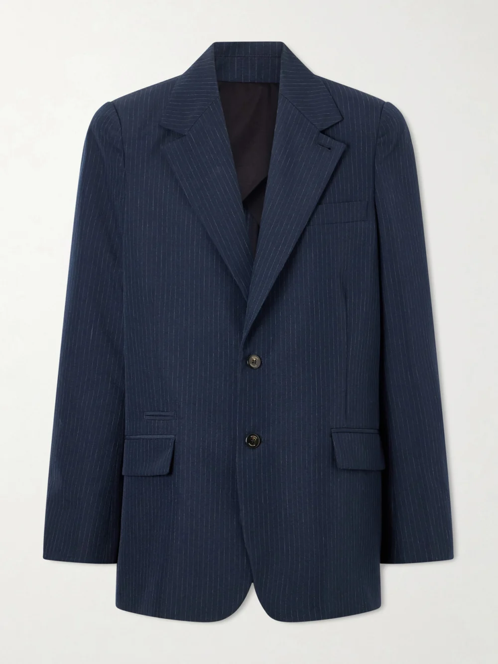 Willy Chavarria Chuco Pinstriped Woven Blazer in navy