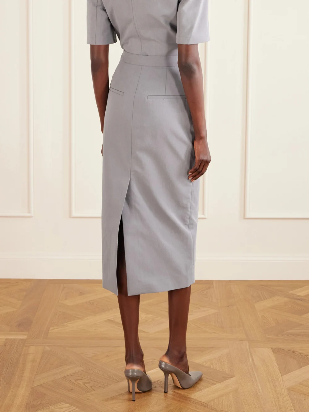 Back view of the Willy Chavarria Cotton Midi Skirt