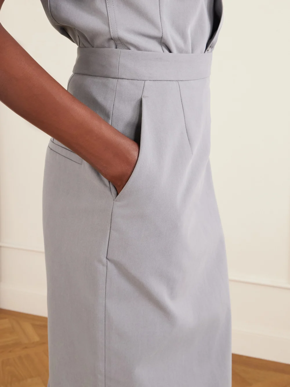 Close-up detail of the Willy Chavarria Cotton Midi Skirt