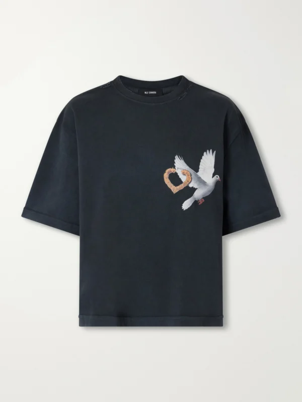 Willy Chavarria El Movimento Brava Distressed Printed Cotton-jersey T-shirt