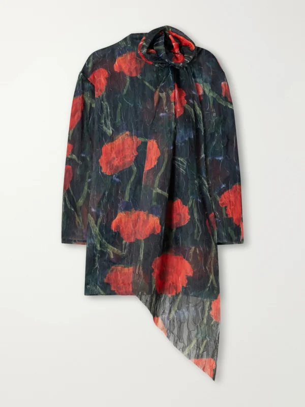 Willy Chavarria Floral-printed Stretch-organza Mini Dress