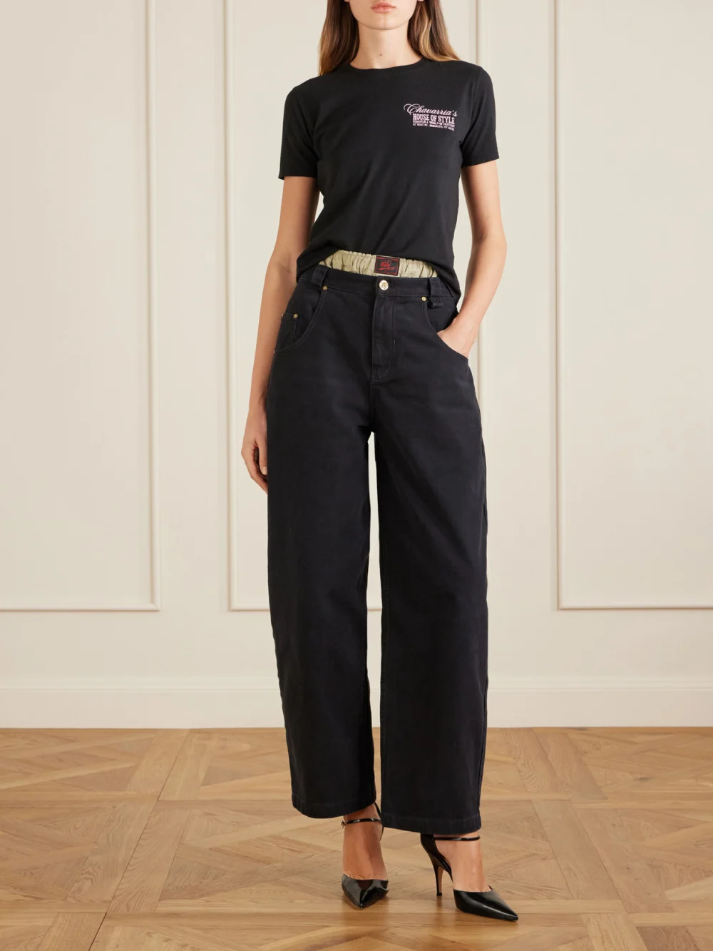 Willy Chavarria House of Style Printed Cotton-jersey T-shirt, worn by a model