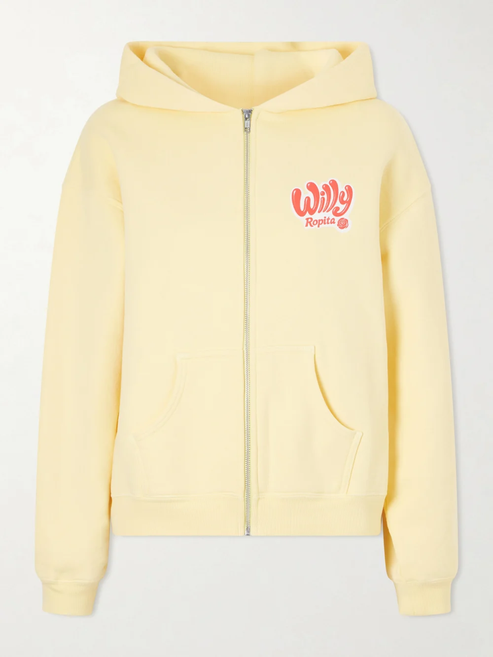 Willy Chavarria Willy Ropita Printed Cotton-jersey Zip-up Hoodie in yellow