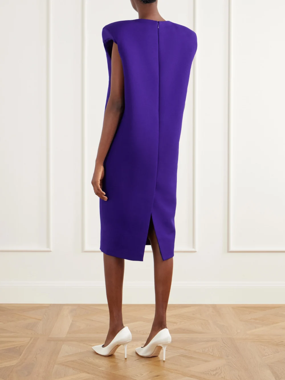 Back view of the Willy Chavarria Wool Midi Dress