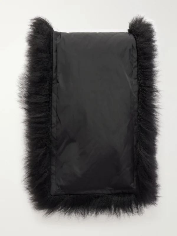 Yves Salomon Leather and Shearling Scarf